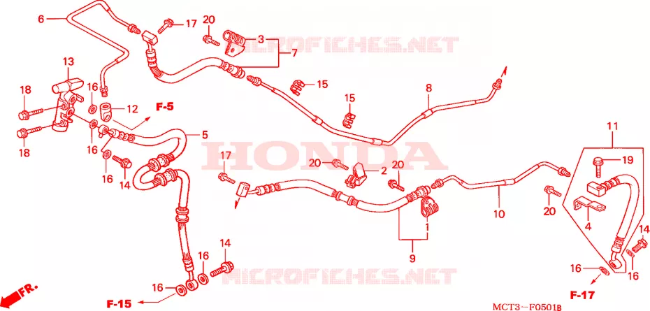 DURITE DE FREIN ARRIERE (FJS6001/2/D3/D4/D5) Honda SCOOTER 600 SILVERWING 2002  FJS6002