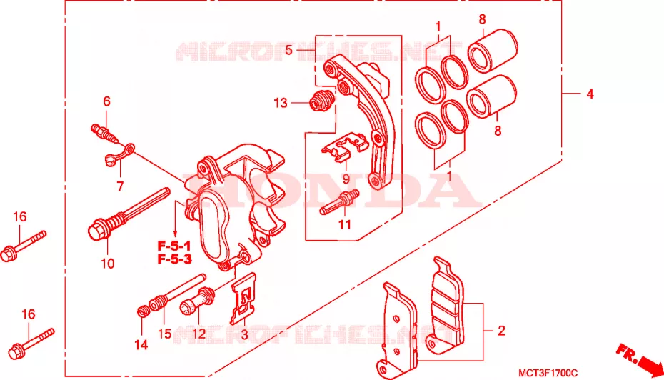 ETRIER DE FREIN ARRIERE Honda SCOOTER 600 SILVERWING 2002  FJS6002