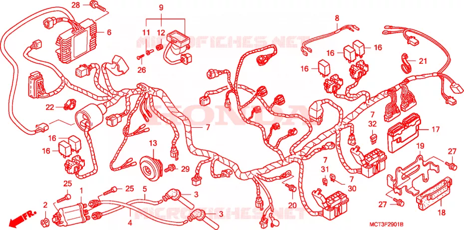 FAISCEAU DES FILS (FJS600A3/A4/A5) Honda SCOOTER 600 SILVERWING 2005  FJS600A5