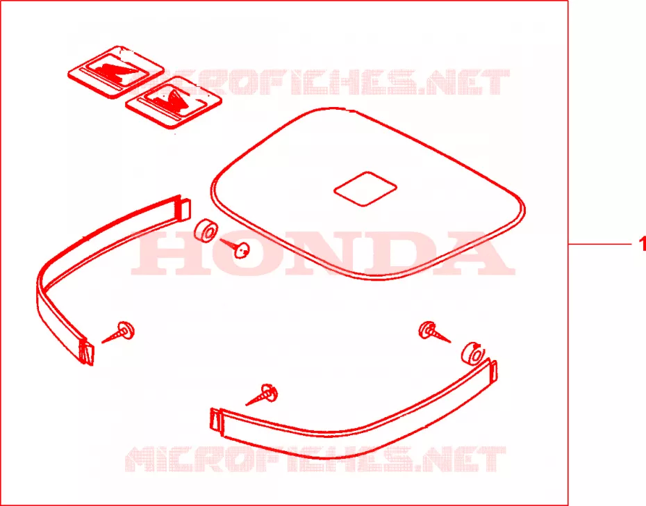 GARNITURES TOP CASE BRUT Honda SCOOTER 600 SILVERWING 2001  FJS6001