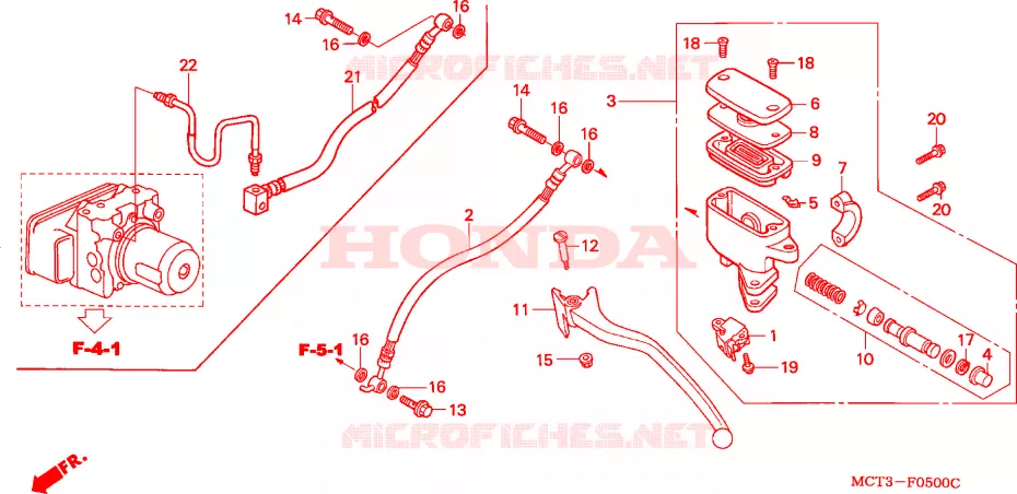 MAITRE-CYLINDRE DE FREIN ARRIERE Honda SCOOTER 600 SILVERWING 2005  FJS600D5