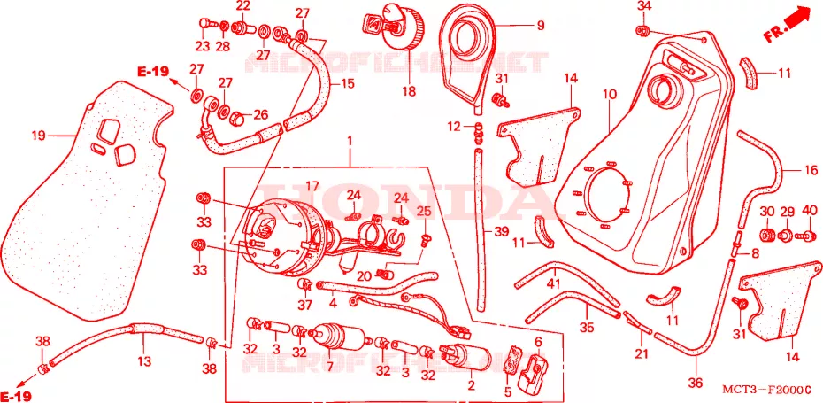 RESERVOIR A CARBURANT Honda SCOOTER 600 SILVERWING 2002  FJS6002