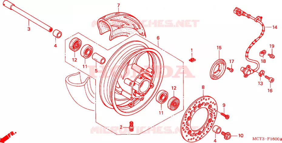 ROUE AVANT Honda SCOOTER 600 SILVERWING 2004  FJS600A4