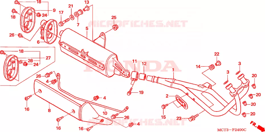 SILENCIEUX D'ECHAPPEMENT Honda SCOOTER 600 SILVERWING 2002  FJS6002