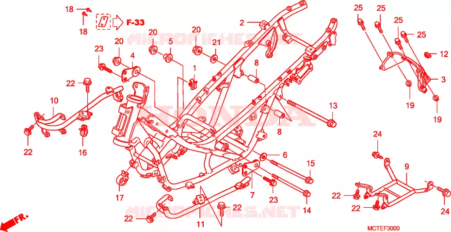 CADRE Honda SCOOTER 600 SILVERWING 2006  FJS600A6