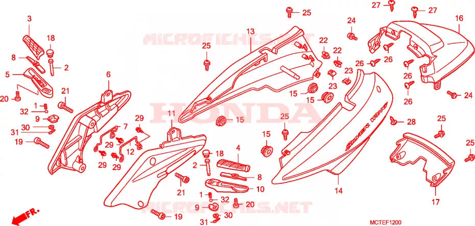 CARENAGE ARRIERE Honda SCOOTER 400 SILVERWING 2007  FJS400D7