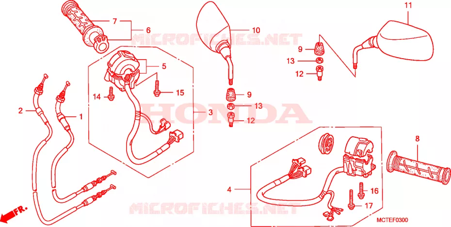 COMMODO - LEVIER - CABLE Honda SCOOTER 600 SILVERWING 2007  FJS600A6