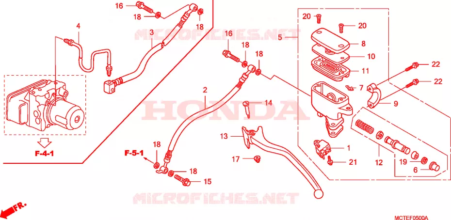 MAITRE-CYLINDRE DE FREIN ARRIERE Honda SCOOTER 400 SILVERWING 2007  FJS400D7