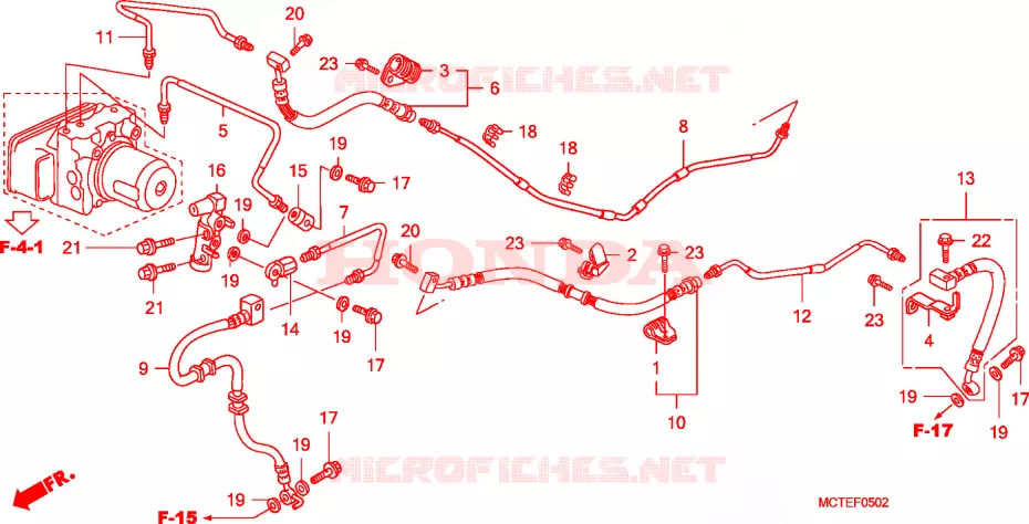 TUYAUTERIE FREIN ARRIERE  Honda SCOOTER 600 SILVERWING 2008  FJS600A6