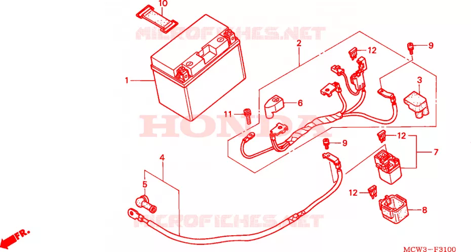 BATTERIE Honda MOTO 800 VFR 2002  VFR800A2