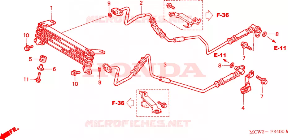 RADIATEUR D'HUILE Honda MOTO 800 VFR 2004  VFR800A4