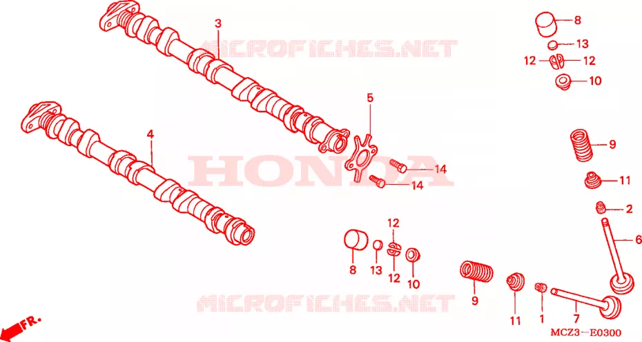 ARBRE A CAMES - SOUPAPE Honda MOTO 900 HORNET 2003  CB900F3_A
