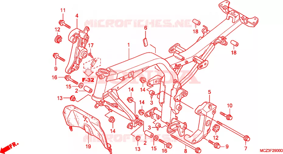 CADRE Honda MOTO 900 HORNET 2005  CB900F4