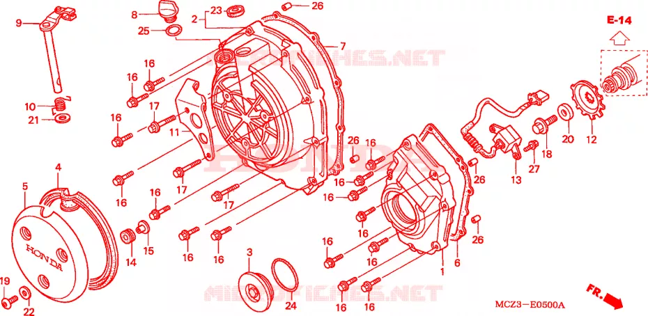 CARTER MOTEUR DROIT Honda MOTO 900 HORNET 2004  CB900F4