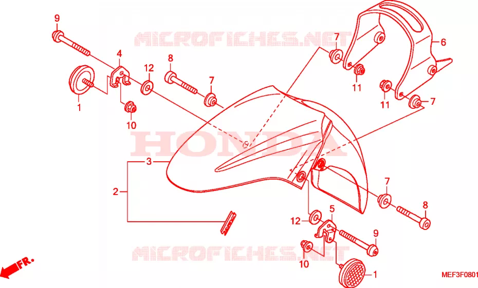 GARDE BOUE AVANT(FJS400D9/FJS400A) Honda SCOOTER 400 SILVERWING 2016  FJS400D9