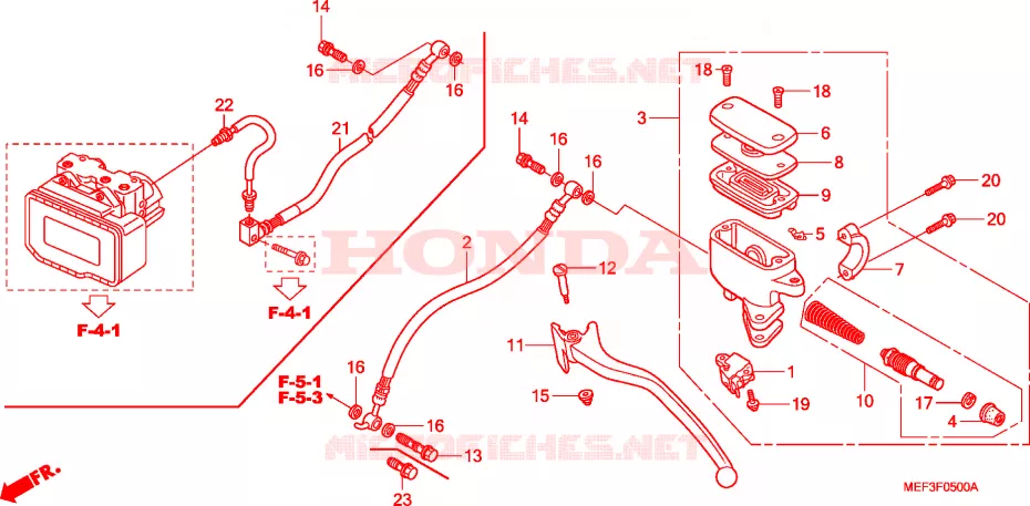 MAITRE-CYLINDRE DE FREIN ARRIERE Honda SCOOTER 400 SILVERWING 2016  FJS400D9