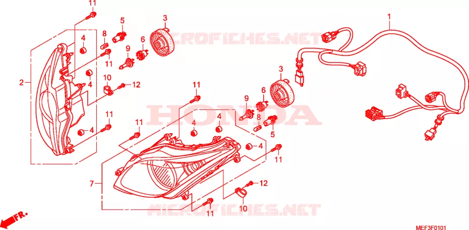 PROJECTEUR(FJS400D9/FJS400A) Honda SCOOTER 400 SILVERWING 2014  FJS400D9
