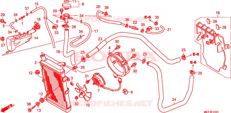 RADIATEUR(FJS400D9/FJS400A) Honda SCOOTER 400 SILVERWING 2014  FJS400D9