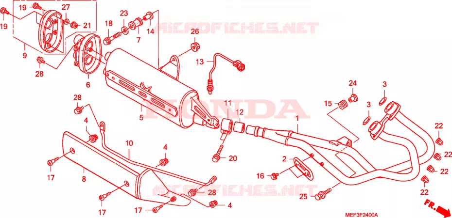 SILENCIEUX D'ECHAPPEMENT Honda SCOOTER 400 SILVERWING 2012  FJS400D9