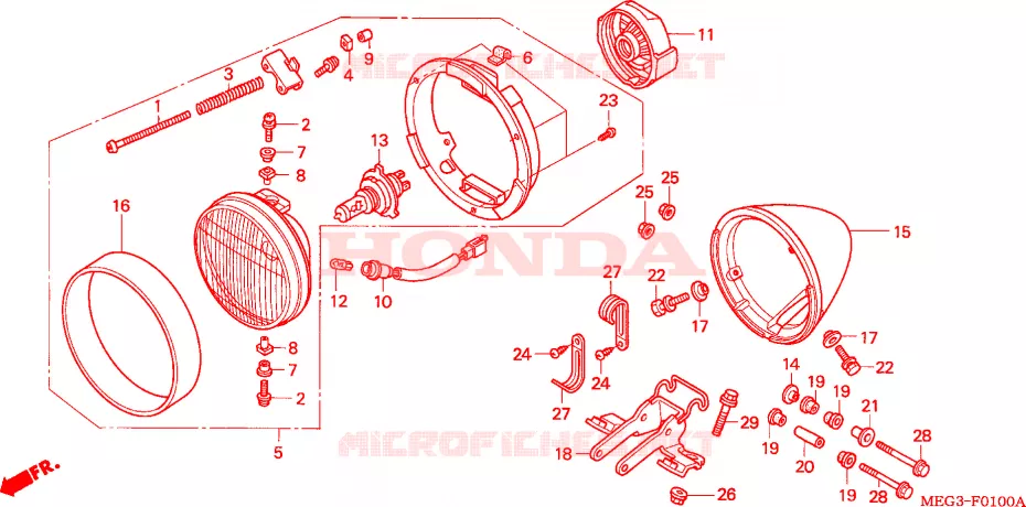 PHARE Honda MOTO 750 SHADOW 2005  VT750C5