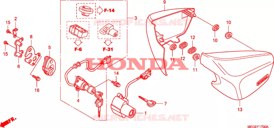COUVERCLES LATERAUX Honda MOTO 750 SHADOW 2009  VT750C9