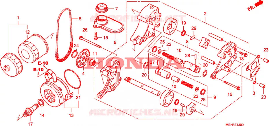 FILTRE A HUILE - POMPE A HUILE Honda MOTO 700 DN01 2010  NSA700A9