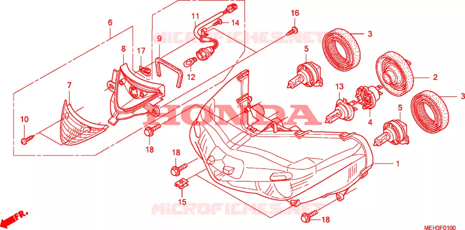 PHARE Honda MOTO 700 DN01 2010  NSA700A9
