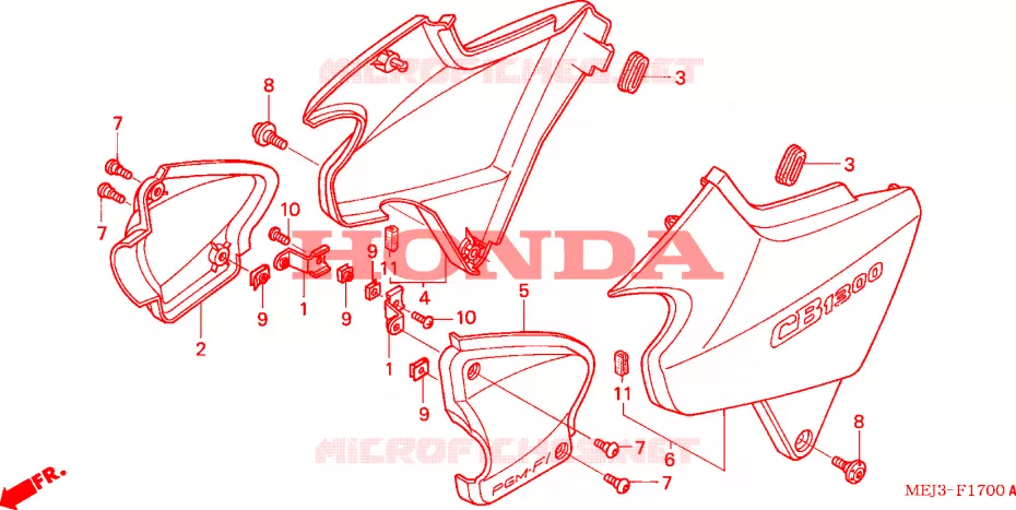 COUVERCLE LATERAL(CB1300F/F1) Honda MOTO 1300 CB 2003  CB1300F3