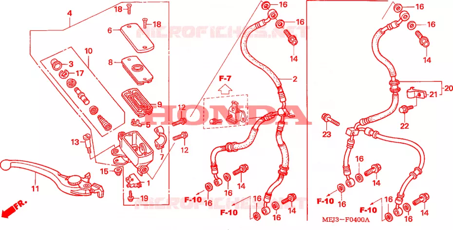 MAITRE-CYLINDRE FREIN AV.(CB1300/F/F1/S) Honda MOTO 1300 CB 2005  CB1300F13
