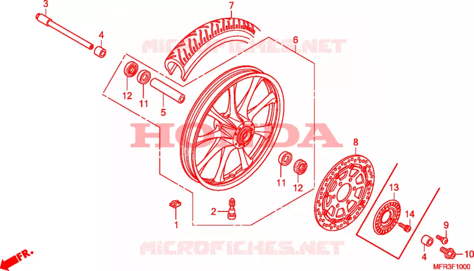 ROUE AVANT Honda MOTO 1300 VT 2011  VT1300CXA