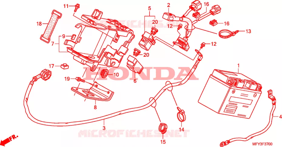 BATTERIE Honda MOTO 1300 VT 2011  VT1300CRAB
