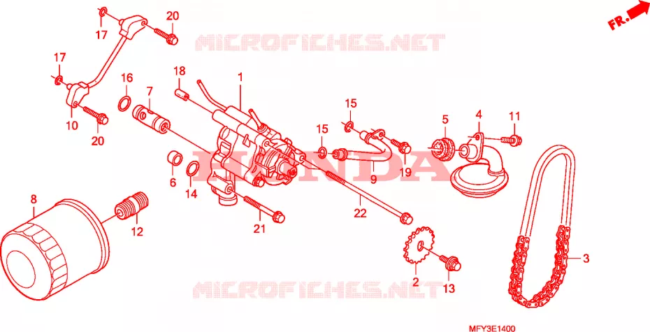 FILTRE A HUILE - POMPE A HUILE Honda MOTO 1300 VT 2011  VT1300CRB