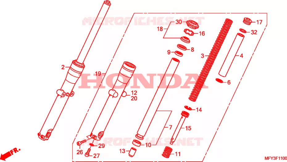 FOURCHE Honda MOTO 1300 VT 2011  VT1300CRB