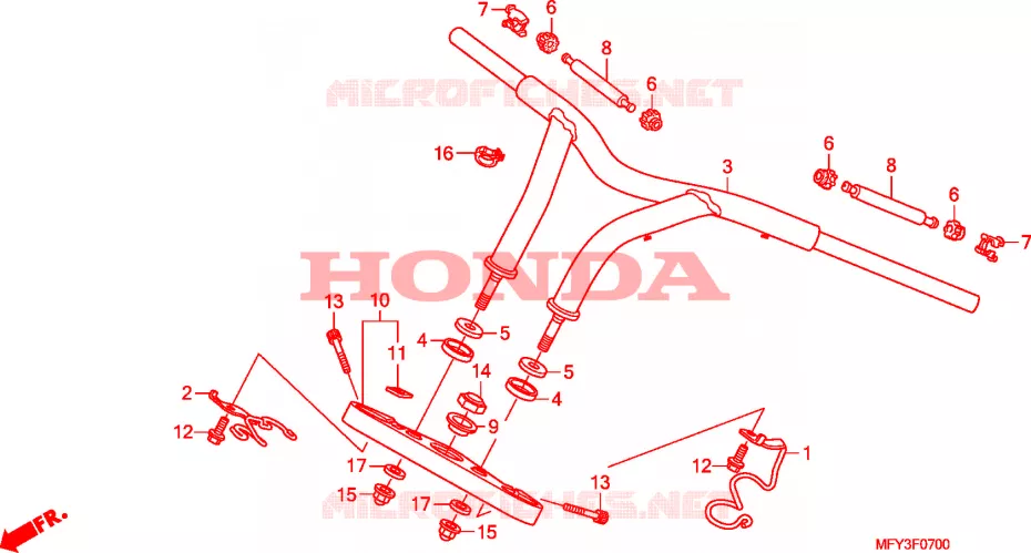 GUIDON - TE DE FOURCHE Honda MOTO 1300 VT 2010  VT1300CRAA