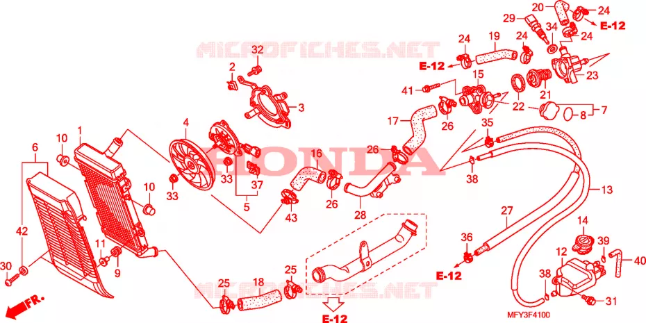 RADIATEUR Honda MOTO 1300 VT 2010  VT1300CRAA