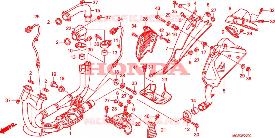 SILENCIEUX D'ECHAPPEMENT Honda MOTO 1200 VFR 2011  VFR1200FDB