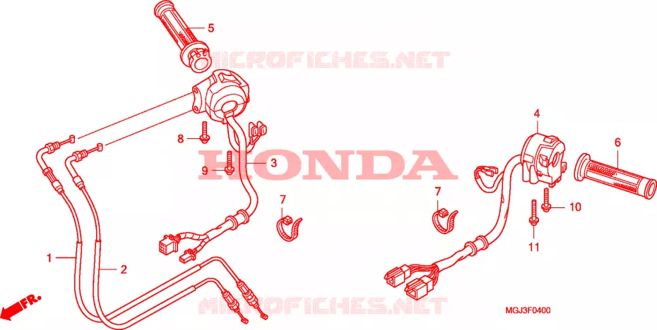 COMMODO - LEVIER - CABLE Honda MOTO 1000 CBF 2011  CBF1000FTB