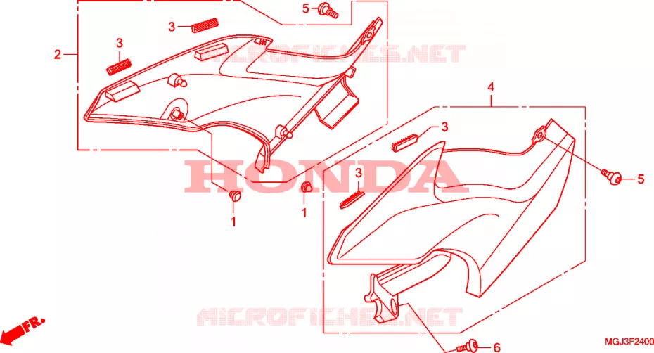 COUVERCLES LATERAUX Honda MOTO 1000 CBF 2011  CBF1000FSB
