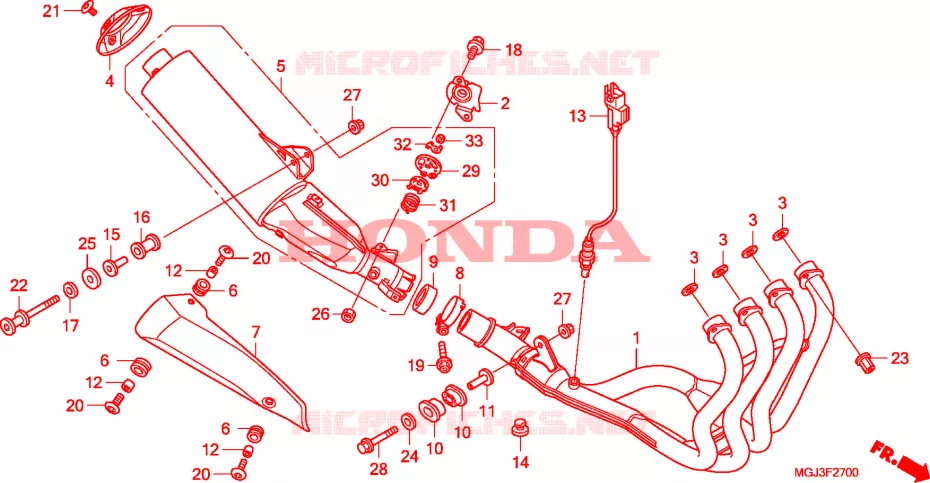 SILENCIEUX D'ECHAPPEMENT Honda MOTO 1000 CBF 2010  CBF1000FTA