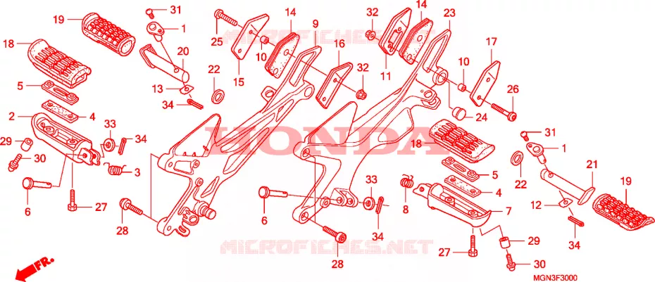 REPOSE PIED Honda MOTO 600 CBF 2010  CBF600NAA