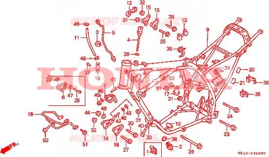 CADRE Honda MOTO 600 XR 1990  XR600RL