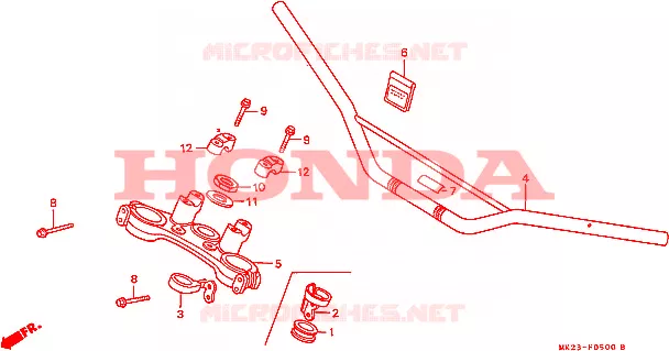 GUIDON - TE DE FOURCHE Honda MOTO 600 XR 1987  XR600RH