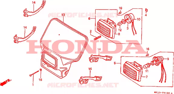 PHARE Honda MOTO 600 XR 1987  XR600RG