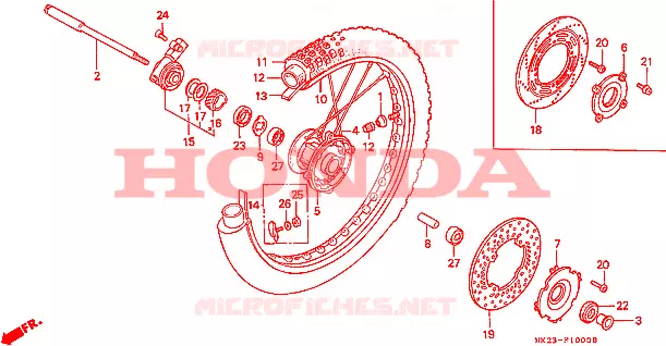 ROUE AVANT Honda MOTO 600 XR 1985  XR600RF