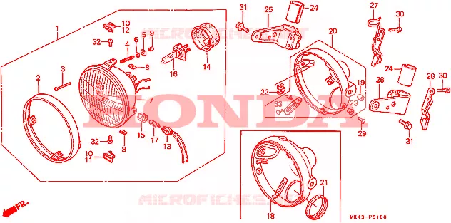 PHARE Honda MOTO 500 XBR 1985  XBR500F
