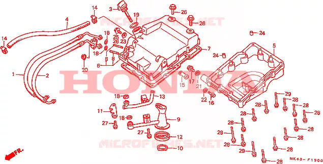 RESERVOIR D'HUILE Honda MOTO 500 XBR 1987  XBR500H