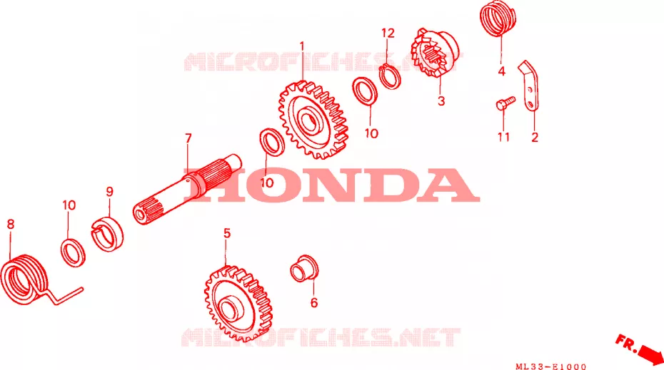 AXE DE KICK Honda MOTO 500 CR 1992  CR500RN