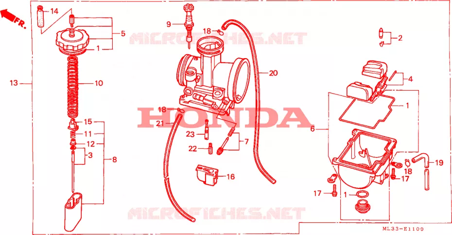 CARBURATEUR Honda MOTO 500 CR 1990  CR500RL