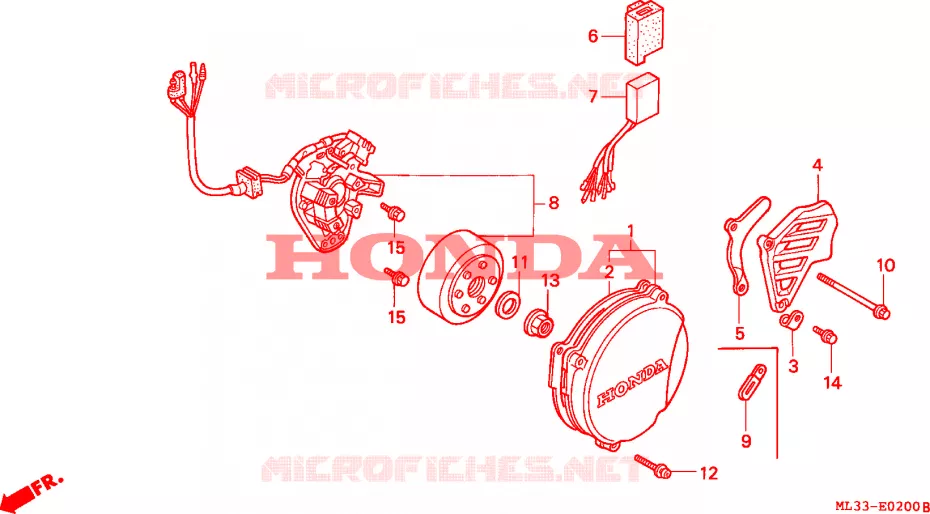 CARTER MOTEUR GAUCHE - ALTERNATEUR Honda MOTO 500 CR 1995  CR500RS