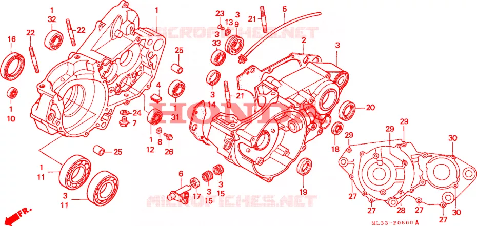 CARTER MOTEUR Honda MOTO 500 CR 1994  CR500RR